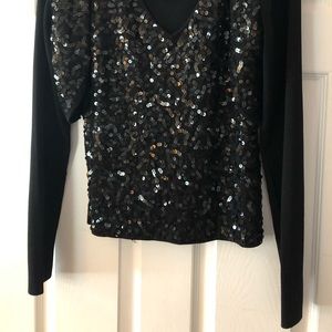 2 pc sequined black bolero sweater set